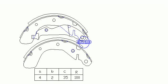 CHEVROLET AVEO / KALOS Sedan AVEO LOVA Hatchback DAEWOO KALOS Sapatas de freio a tambor FMSI:1547-S814 OEM:93740252 SA129 GS8760, OK-BS471